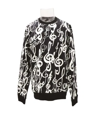 Moschino Printed Sweater In Black