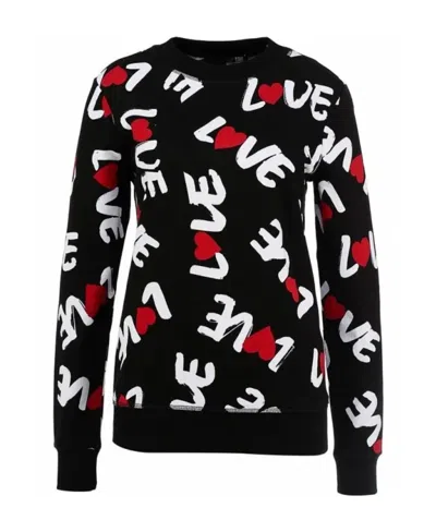 Moschino Printed Sweater In Black