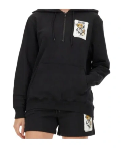 Moschino Black Graphic Hood Sweatshirt