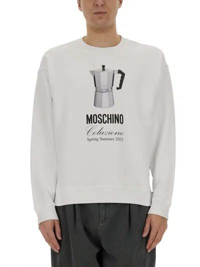 Moschino Printed Sweatshirt In White