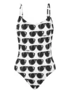 Moschino Sunglasses Printed One-piece Swimsuit In White