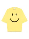 Moschino Smiley Face Graphic T-shirt In Bright Yellow Cotton In Yellow