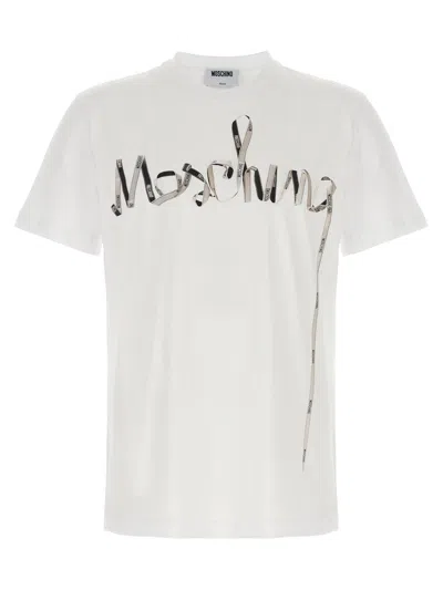 Moschino Couture Printed Cotton Tshirt In White