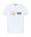 Moschino Crew Neck Graphic Print Short Sleeves In White