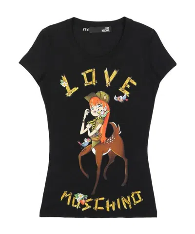 Moschino Printed T-shirt In Black