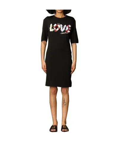 Moschino Printed T-shirt Dress In Black