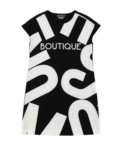 Moschino Printed T-shirt Dress In Black