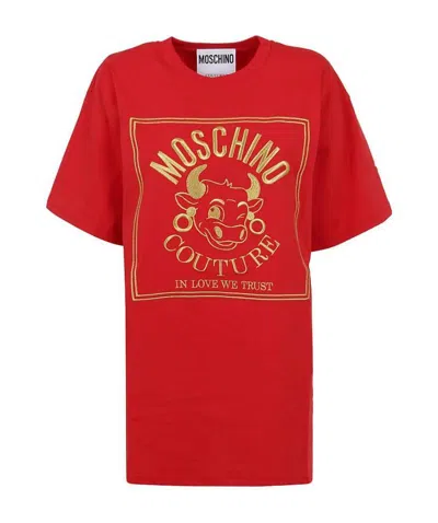 Moschino Printed T-shirt In Red