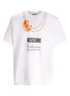 Moschino Crew Neck Graphic Print Short Sleeves T-shirt In White