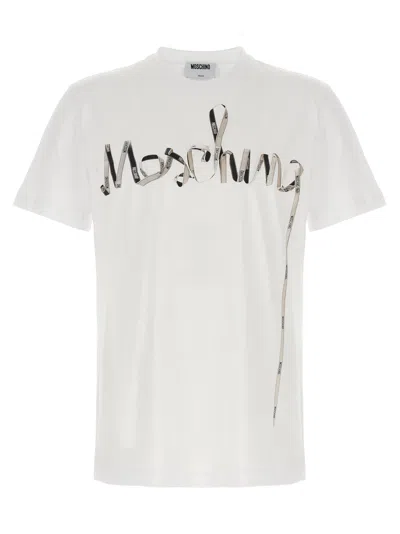Moschino Couture Printed Cotton Tshirt In White