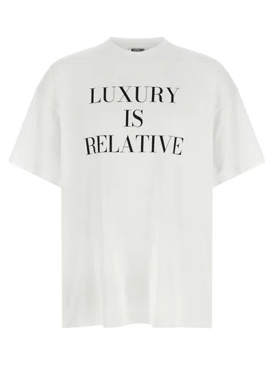 Moschino Graphic Crew Neck Short Sleeve Top In White