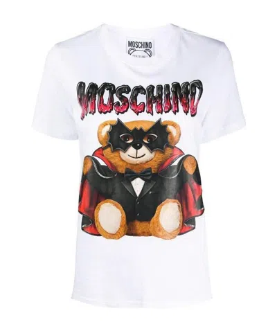 Moschino Printed T-shirt In Blanco
