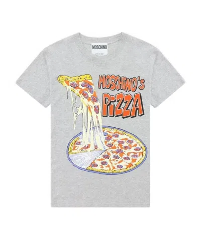 Moschino Printed T-shirt With Round Neck In White