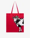 Moschino Printed Tote Archive Cow In Red