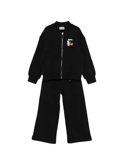Moschino Kids' Printed Tracksuit In Black