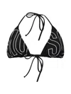 Moschino Printed Triangle Bikini Top In Black