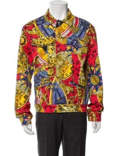 Pre-owned Moschino Printed Trucker Jacket In Yellow