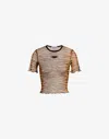 Moschino Tiger Stripes Mesh Tee In Animal Print