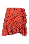 Moschino Printed Viscose Mini Skirt In Red