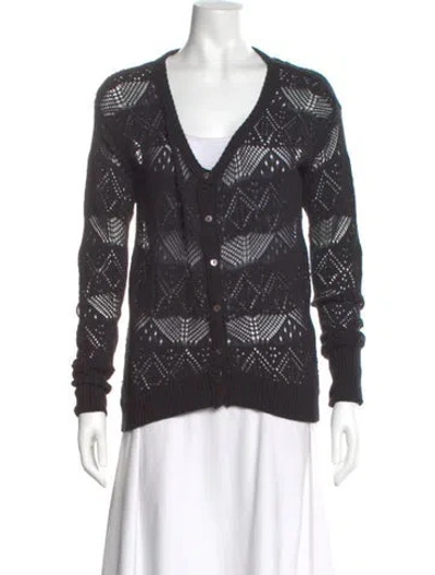 Pre-owned Moschino Printed V-neck Sweater In Multi