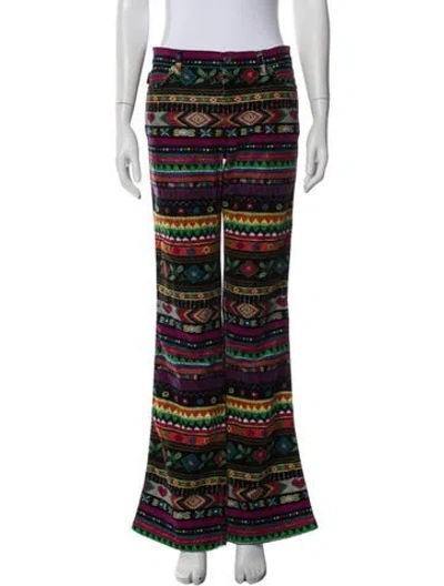 Pre-owned Moschino Printed Wide Leg Pants In Multi