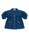 Moschino Puff-sleeve Denim Dress In Blue