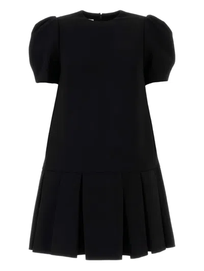 MOSCHINO PUFF-SLEEVE PLEATED MINI DRESS
