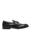 Moschino Leather Loafer Stitched Moc Polished In Black