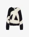 Moschino Pullover In Brushed Mohair Peace In Black