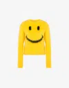 Moschino Pullover In Brushed Mohair Smiley In Yellow
