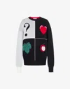 Moschino Graphic Intarsia Virgin Wool Jumper In Black