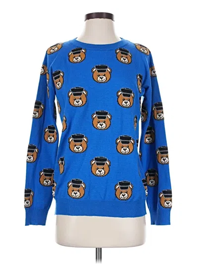 Pre-owned Moschino Pullover Sweater In Blue