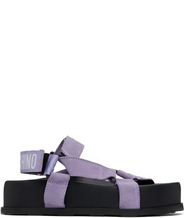 MOSCHINO PURPLE & BLACK SPORTY SANDALS