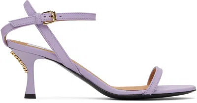 Moschino Purple Buckled Bow Heeled Sandals In 651 Lilac