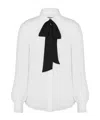 Moschino Pussy Bow-collar Silk Blouse In White