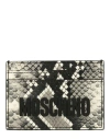 MOSCHINO MOSCHINO PYTHON PRINTED LOGO CARD HOLDER WOMAN DOCUMENT HOLDER WHITE SIZE - TANNED LEATHER