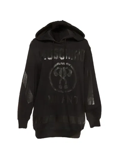 Pre-owned Moschino Question Mark Graphic Hoodie In Black