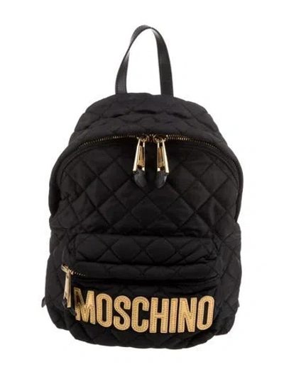 Pre-owned Moschino Quilted Backpack In Black
