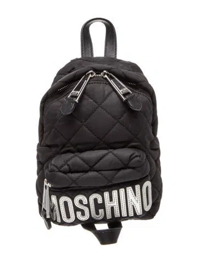 Pre-owned Moschino Quilted Backpack In Black
