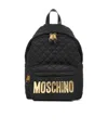 Moschino Quilted Backpack In Black