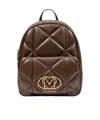 Moschino Quilted Backpack In Brown