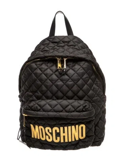 Pre-owned Moschino Quilted Backpack W/ Tags In Black