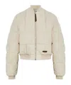 Moschino Cropped Padded Bomber Jacket In Neutral