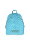 Moschino Quilted Laminated Backpack In Blue