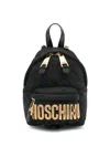 Moschino Quilted Logo Backpack In Black