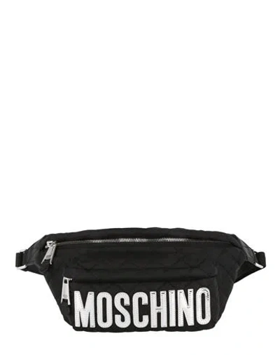 Moschino Quilted Logo Belt Bag In Black