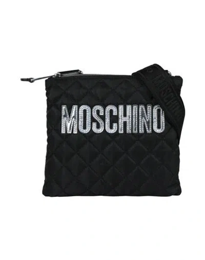 Moschino Quilted Logo Crossbody Bag Woman Cross-body Bag Black Size - Nylon