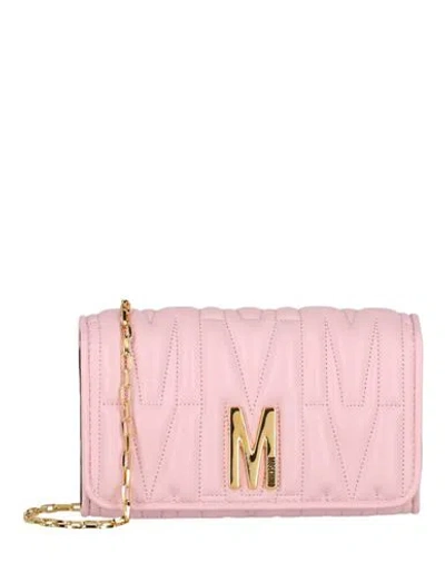 Moschino Quilted M Leather Crossbody Bag Woman Cross-body Bag Pink Size - Lambskin