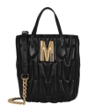 MOSCHINO MOSCHINO M LOGO QUILTED LEATHER SHOULDER BAG WOMAN HANDBAG BLACK SIZE - LAMBSKIN