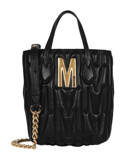 Moschino Quilted Leather Satchel Bag In Black